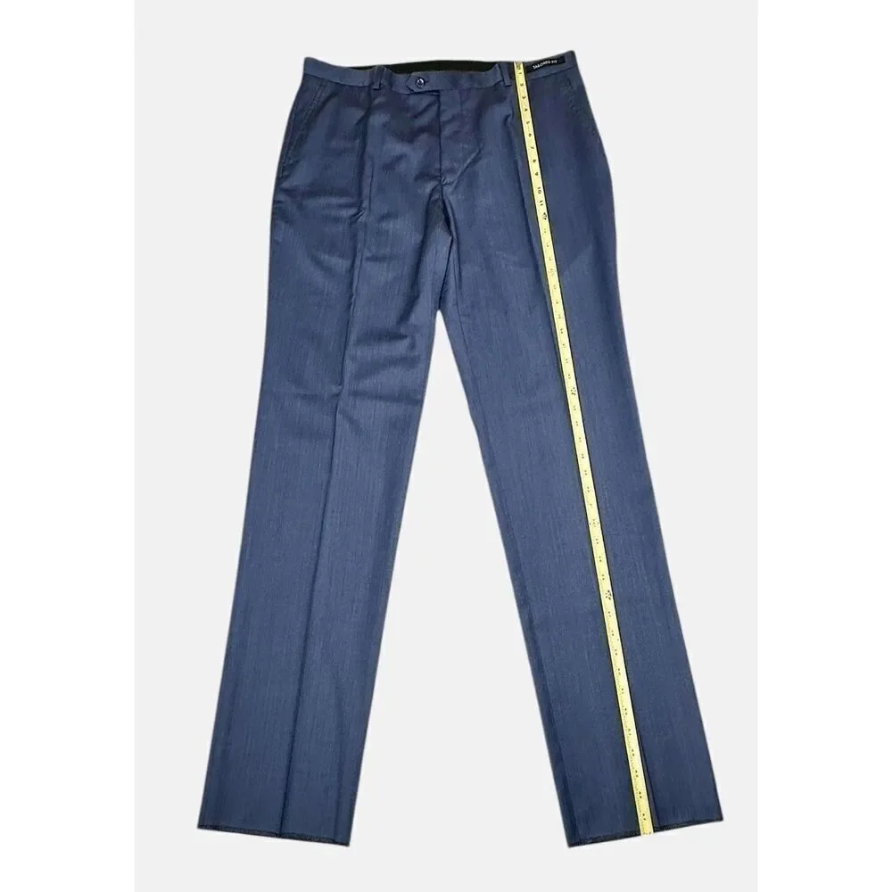 NWT JoS A Banks 100% Wool Signature Collection Tailored Fit Blue Slacks Size 37R